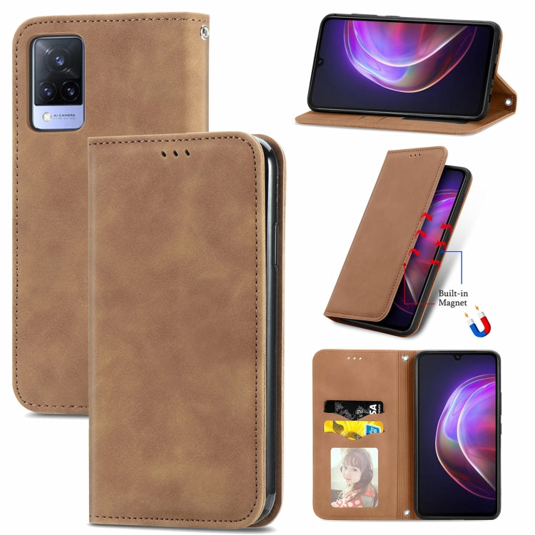 Retro Skin Feel Business Magnetic Horizontal Flip Leather Case with Holder & Card Slots & Wallet & Photo Frame, For vivo V21, For vivo V20 2021, For vivo S10/ S10 Pro, For vivo S7, For vivo S7 E, For LG Velvet 2 Pro, For Huawei Bova 8 SE Youth         ...