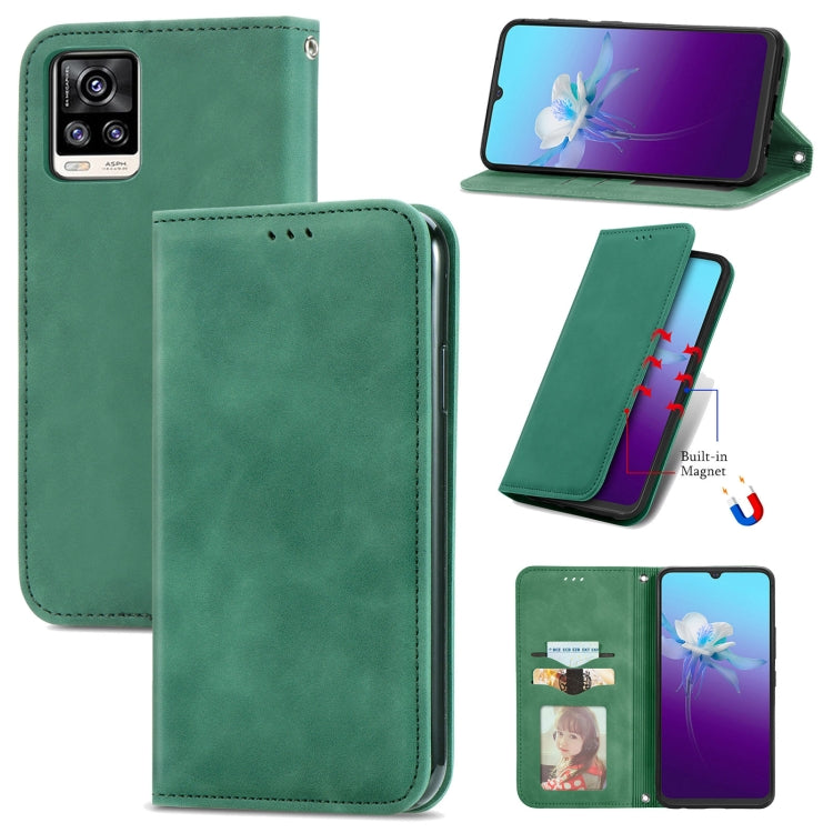Retro Skin Feel Business Magnetic Horizontal Flip Leather Case with Holder & Card Slots & Wallet & Photo Frame, For vivo V21, For vivo V20 2021, For vivo S10/ S10 Pro, For vivo S7, For vivo S7 E, For LG Velvet 2 Pro, For Huawei Bova 8 SE Youth         ...
