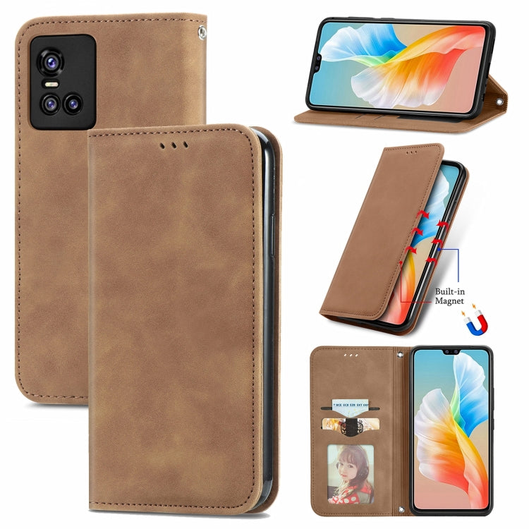 Retro Skin Feel Business Magnetic Horizontal Flip Leather Case with Holder & Card Slots & Wallet & Photo Frame, For vivo V21, For vivo V20 2021, For vivo S10/ S10 Pro, For vivo S7, For vivo S7 E, For LG Velvet 2 Pro, For Huawei Bova 8 SE Youth         ...