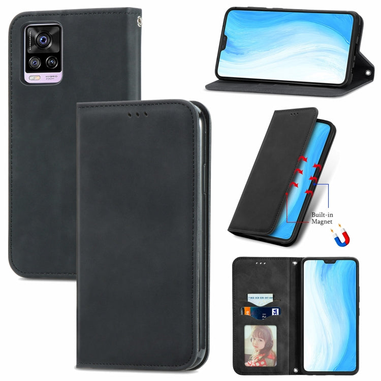 Retro Skin Feel Business Magnetic Horizontal Flip Leather Case with Holder & Card Slots & Wallet & Photo Frame, For vivo V21, For vivo V20 2021, For vivo S10/ S10 Pro, For vivo S7, For vivo S7 E, For LG Velvet 2 Pro, For Huawei Bova 8 SE Youth         ...
