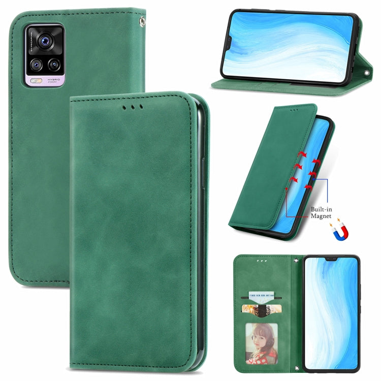 Retro Skin Feel Business Magnetic Horizontal Flip Leather Case with Holder & Card Slots & Wallet & Photo Frame, For vivo V21, For vivo V20 2021, For vivo S10/ S10 Pro, For vivo S7, For vivo S7 E, For LG Velvet 2 Pro, For Huawei Bova 8 SE Youth         ...