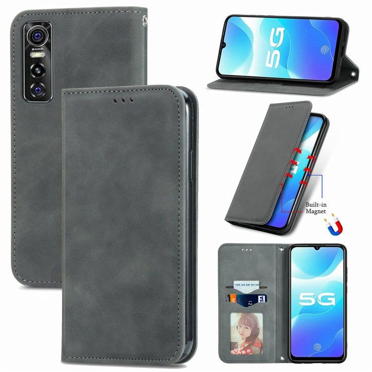 Retro Skin Feel Business Magnetic Horizontal Flip Leather Case with Holder & Card Slots & Wallet & Photo Frame, For vivo V21, For vivo V20 2021, For vivo S10/ S10 Pro, For vivo S7, For vivo S7 E, For LG Velvet 2 Pro, For Huawei Bova 8 SE Youth         ...
