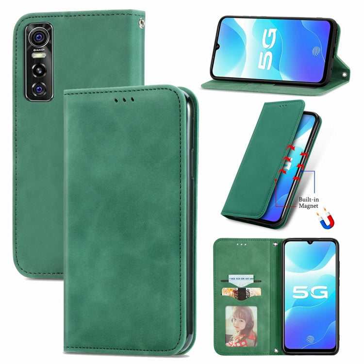 Retro Skin Feel Business Magnetic Horizontal Flip Leather Case with Holder & Card Slots & Wallet & Photo Frame, For vivo V21, For vivo V20 2021, For vivo S10/ S10 Pro, For vivo S7, For vivo S7 E, For LG Velvet 2 Pro, For Huawei Bova 8 SE Youth         ...