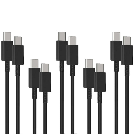 XJ-69 5 PCS 1m 3A USB-C / Type-C to Type-C TPU Charging Sync Data Cable for Mobile Phone, 5 PCS