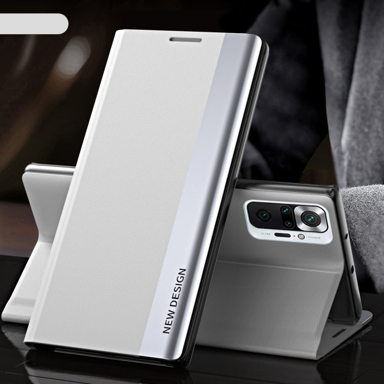 Side Electroplated Magnetic Ultra-Thin Horizontal Flip Leather Case with Holder, For Xiaomi Redmi 10, For Xiaomi Redmi Note 10 5G, For Xiaomi Redmi Note10 4G, For Xiaomi Redmi 9A, For Xiaomi Redmi 9C, For Xiaomi Redmi Note 9 Pro Max