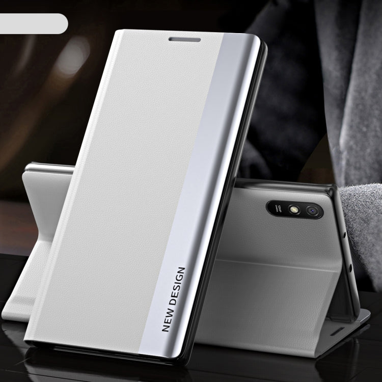 Side Electroplated Magnetic Ultra-Thin Horizontal Flip Leather Case with Holder, For Xiaomi Redmi 10, For Xiaomi Redmi Note 10 5G, For Xiaomi Redmi Note10 4G, For Xiaomi Redmi 9A, For Xiaomi Redmi 9C, For Xiaomi Redmi Note 9 Pro Max