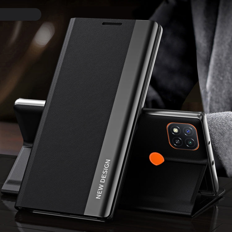 Side Electroplated Magnetic Ultra-Thin Horizontal Flip Leather Case with Holder, For Xiaomi Redmi 10, For Xiaomi Redmi Note 10 5G, For Xiaomi Redmi Note10 4G, For Xiaomi Redmi 9A, For Xiaomi Redmi 9C, For Xiaomi Redmi Note 9 Pro Max