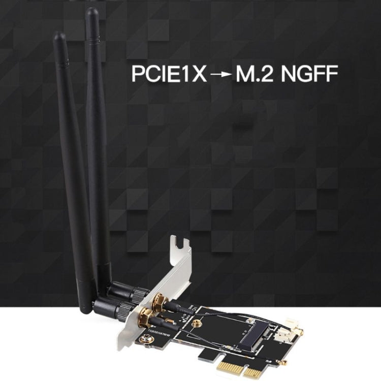 TXB001 PCIE-1X Card to NGFF-Ekey Dual Antenna Adapter