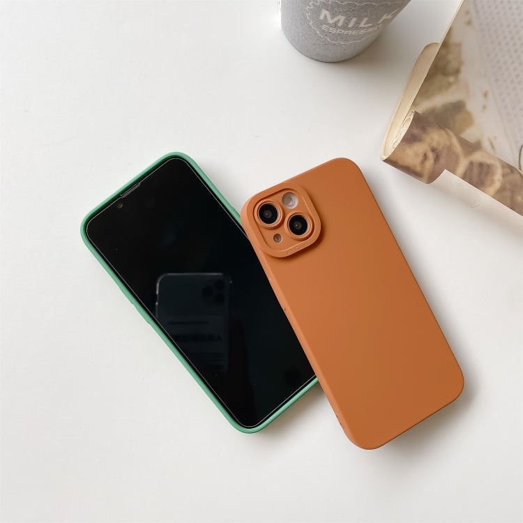 Straight-Edge Solid Color Liquid Silicone Shockproof Full Coverage Protective Case, For iPhone 13 Pro Max, For iPhone 13, For iPhone 13 Pro
