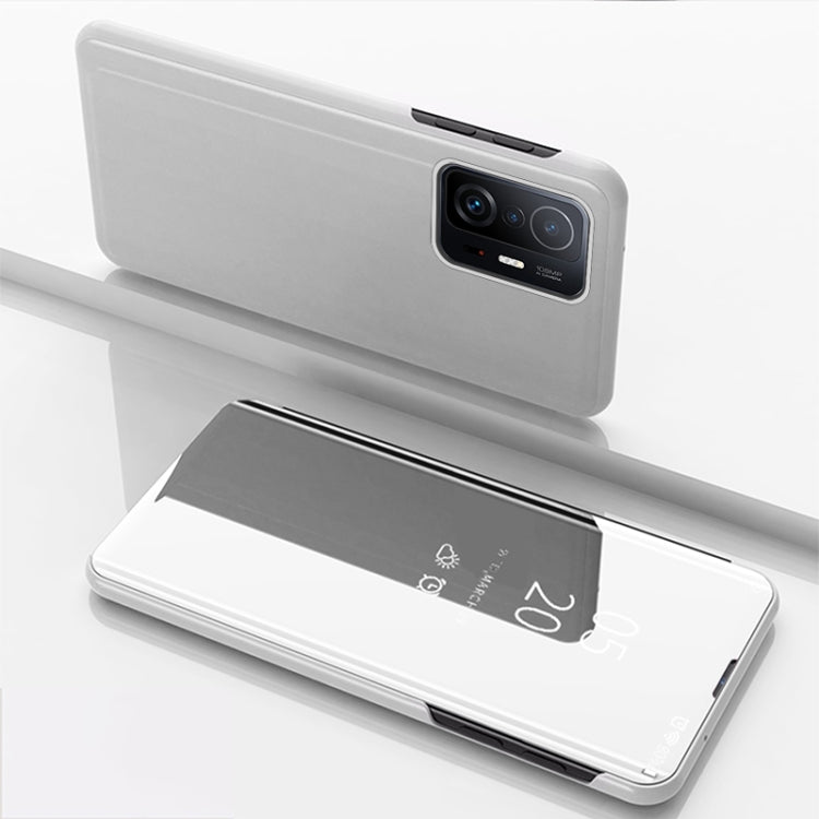 Plated Mirror Horizontal Flip Leather Case with Holder, For Xiaomi Mi 11T / 11T Pro
