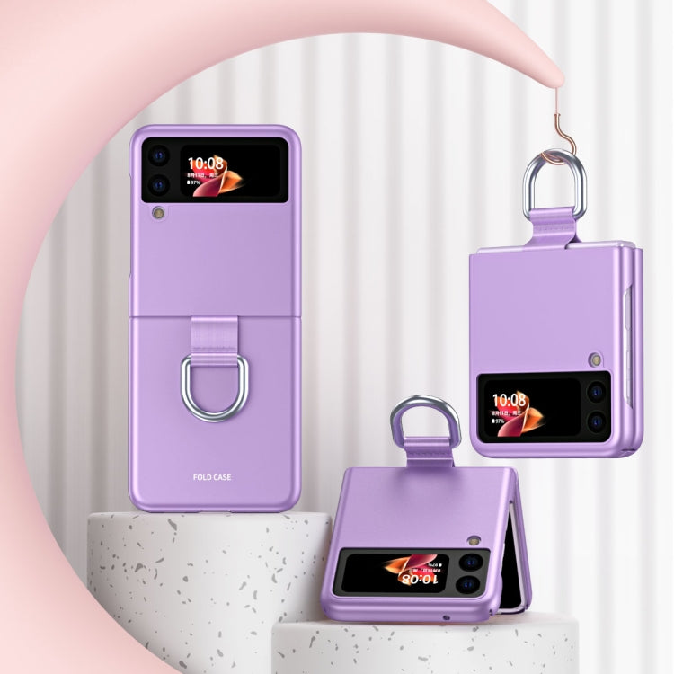 Skin Feel Folding Phone Case with Drawstring Key Chain, For Samsung Galaxy Z Flip3 5G
