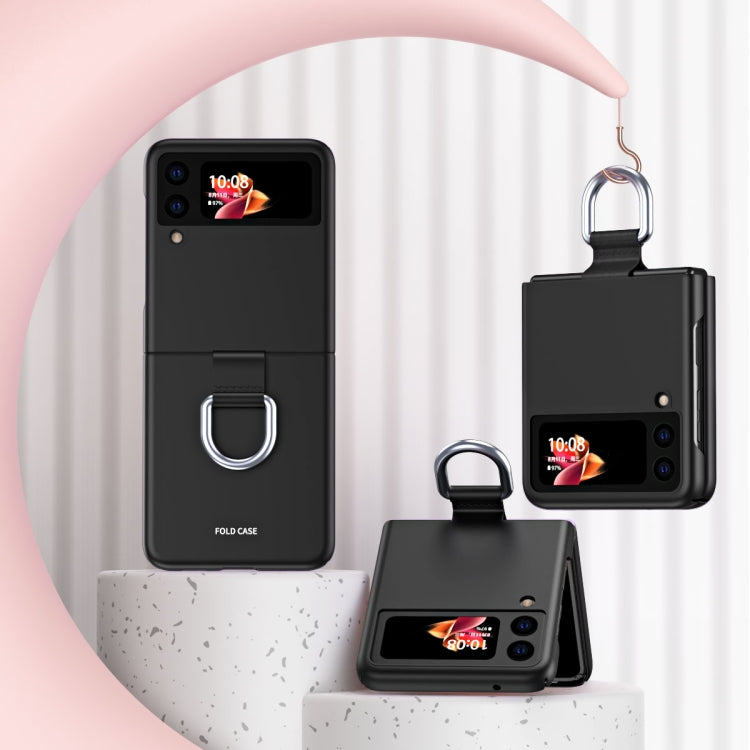Skin Feel Folding Phone Case with Drawstring Key Chain, For Samsung Galaxy Z Flip3 5G