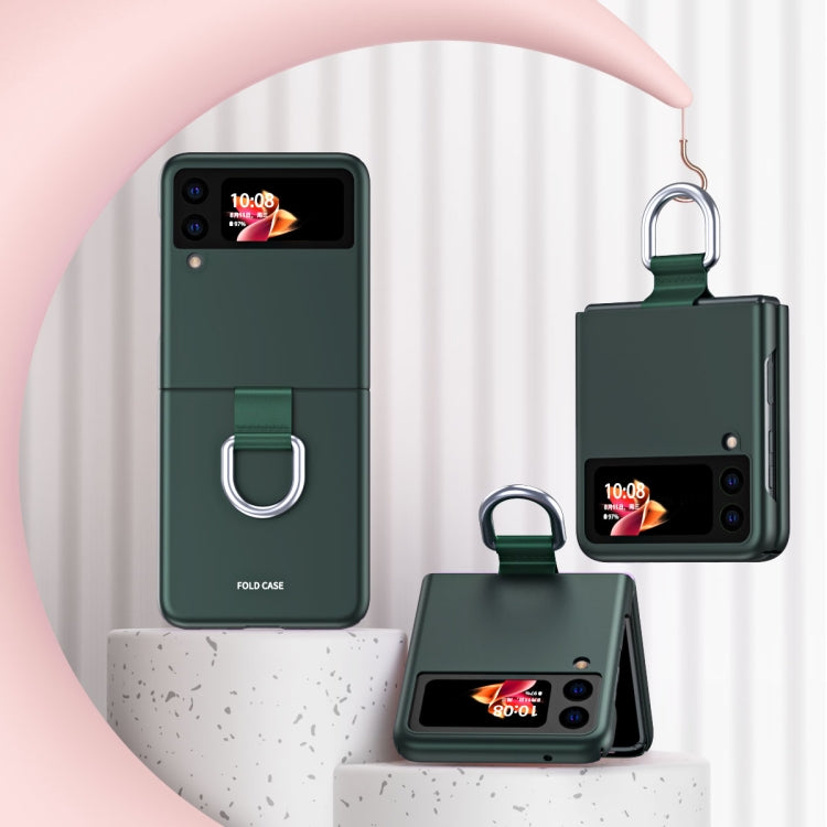 Skin Feel Folding Phone Case with Drawstring Key Chain, For Samsung Galaxy Z Flip3 5G
