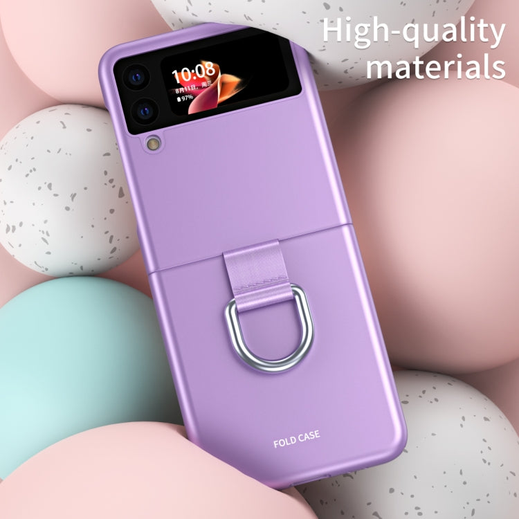 Skin Feel Folding Phone Case with Drawstring Key Chain, For Samsung Galaxy Z Flip3 5G