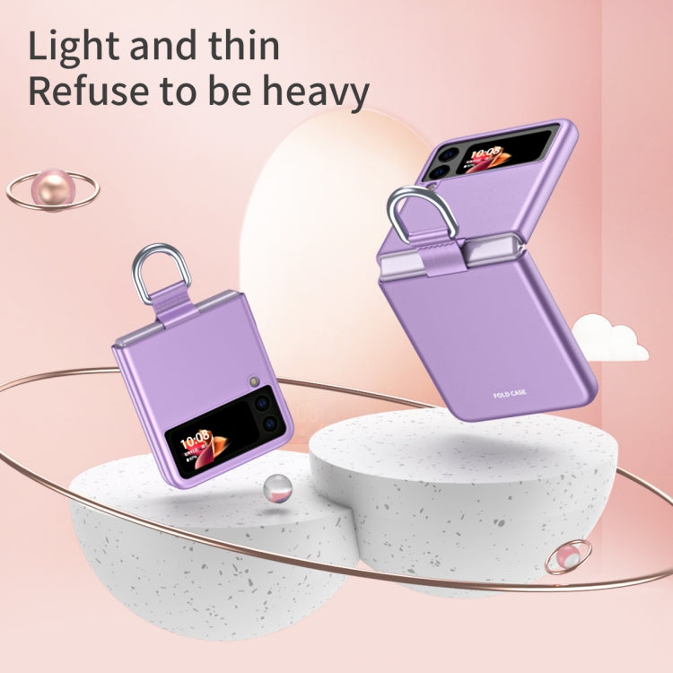 Skin Feel Folding Phone Case with Drawstring Key Chain, For Samsung Galaxy Z Flip3 5G