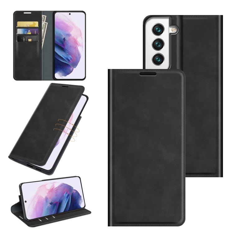 For Samsung Galaxy S22 5G Retro-skin Business Magnetic Suction Leather Case with Holder & Card Slots & Wallet, For Samsung Galaxy S22 5G