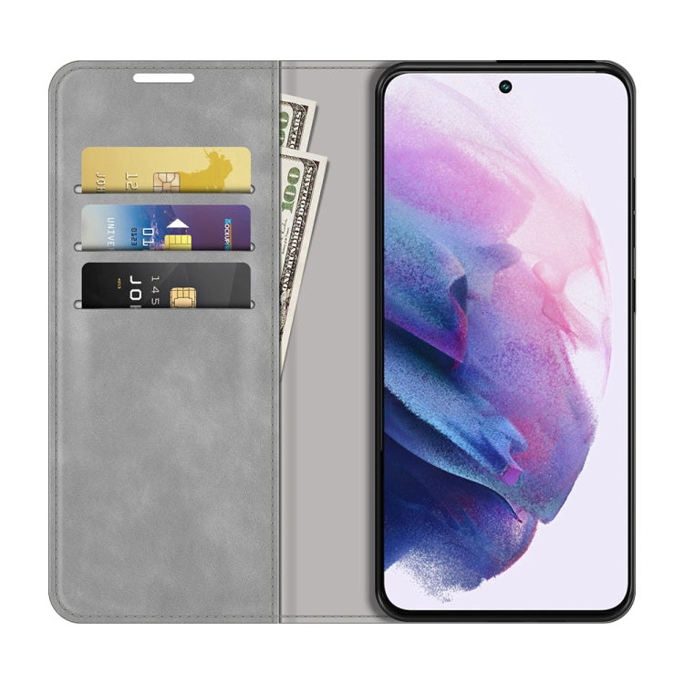 For Samsung Galaxy S22 5G Retro-skin Business Magnetic Suction Leather Case with Holder & Card Slots & Wallet, For Samsung Galaxy S22 5G