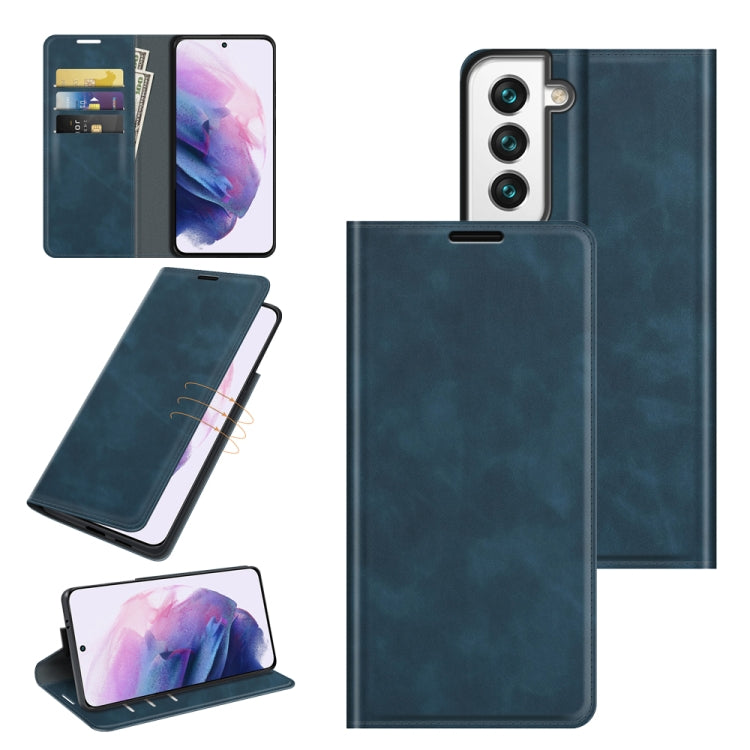 For Samsung Galaxy S22 5G Retro-skin Business Magnetic Suction Leather Case with Holder & Card Slots & Wallet, For Samsung Galaxy S22 5G