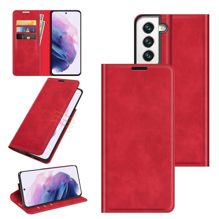 For Samsung Galaxy S22 5G Retro-skin Business Magnetic Suction Leather Case with Holder & Card Slots & Wallet, For Samsung Galaxy S22 5G