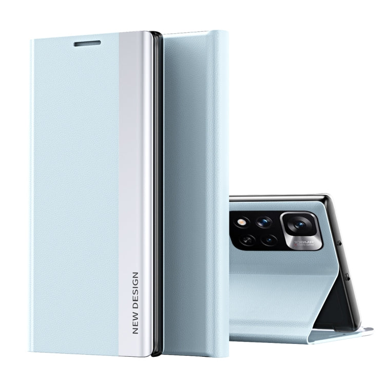 Side Electroplated Magnetic Leather Phone Case with  Holder, For Xiaomi Redmi Note11, For Xiaomi Redmi Note 11 Pro /Note 11 Pro+