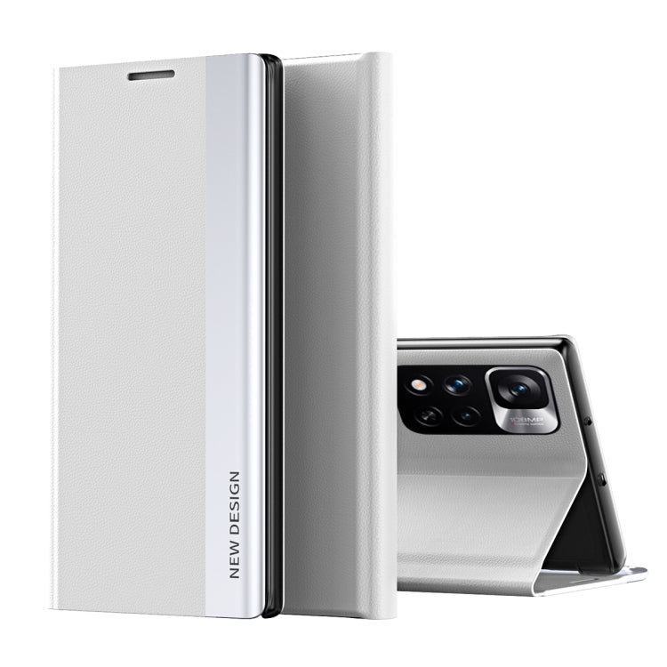 Side Electroplated Magnetic Leather Phone Case with  Holder, For Xiaomi Redmi Note11, For Xiaomi Redmi Note 11 Pro /Note 11 Pro+