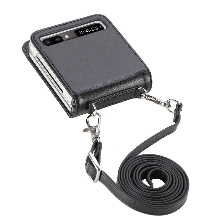 Diagonal Lanyard Embossed Card Phone Case, For Samsung Galaxy Z Flip 3 5G, For Samsung Galaxy Z Flip 5G