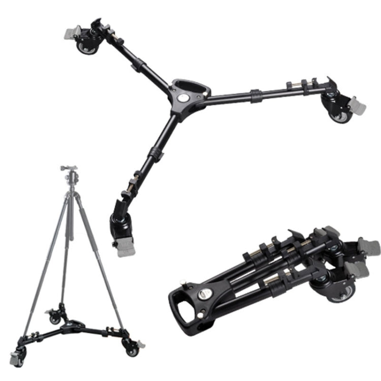 YUNTENG 901 Aluminium Alloy Camera Tripod Foot Wheel Tripod Pulley Base, Load 30KG, 901