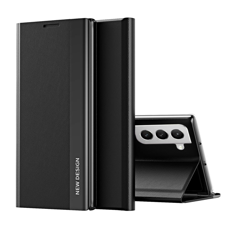 Side Electroplated Magnetic Ultra-Thin Horizontal Flip Leather Case with Holder, For Samsung Galaxy S22 5G, For Samsung Galaxy S22+ 5G, For Samsung Galaxy S22 Ultra 5G