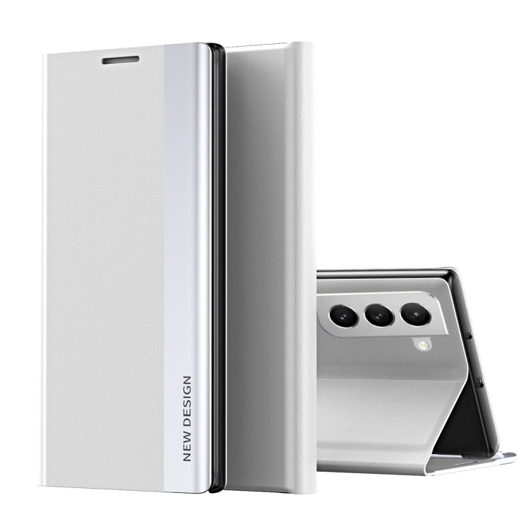 Side Electroplated Magnetic Ultra-Thin Horizontal Flip Leather Case with Holder, For Samsung Galaxy S22 5G, For Samsung Galaxy S22+ 5G, For Samsung Galaxy S22 Ultra 5G