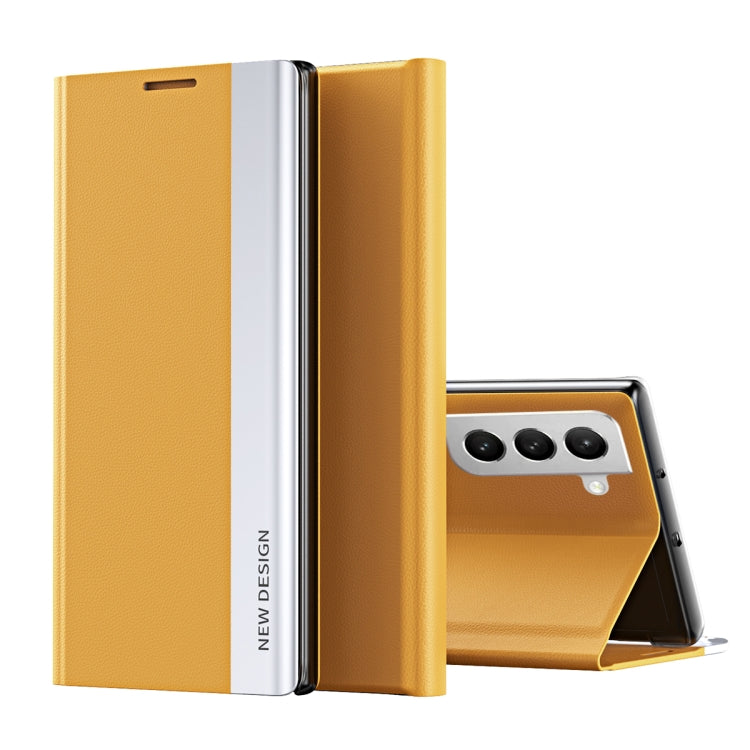 Side Electroplated Magnetic Ultra-Thin Horizontal Flip Leather Case with Holder, For Samsung Galaxy S22 5G, For Samsung Galaxy S22+ 5G, For Samsung Galaxy S22 Ultra 5G