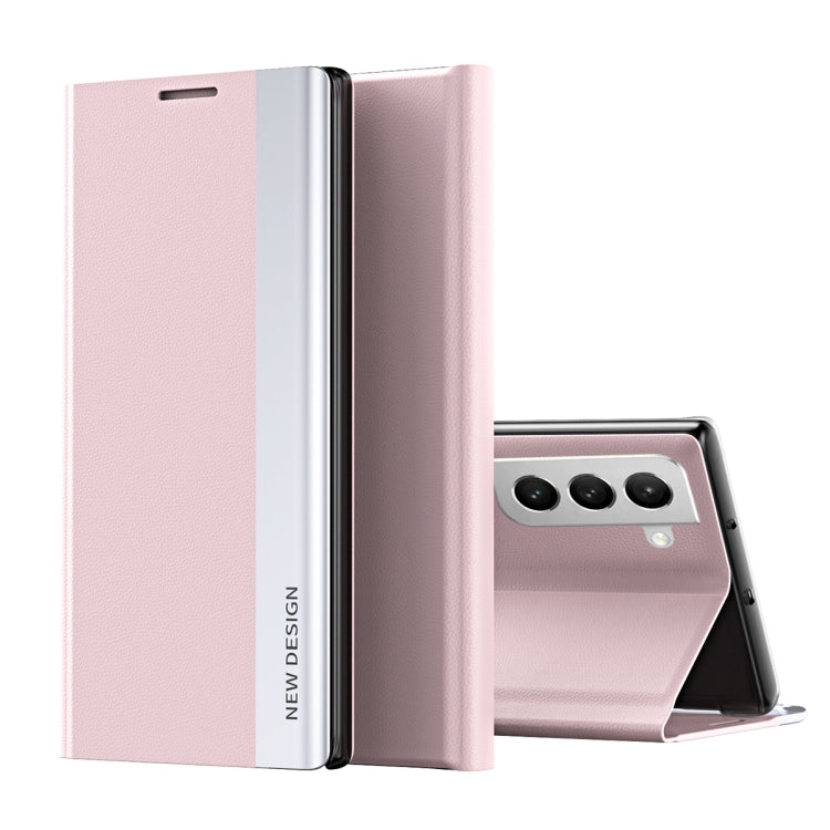 Side Electroplated Magnetic Ultra-Thin Horizontal Flip Leather Case with Holder, For Samsung Galaxy S22 5G, For Samsung Galaxy S22+ 5G, For Samsung Galaxy S22 Ultra 5G
