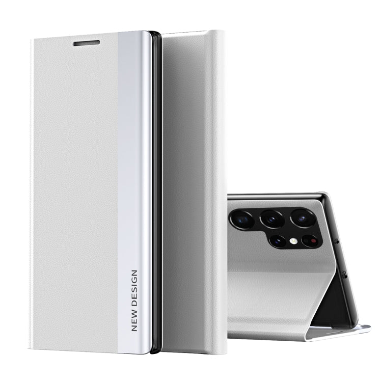 Side Electroplated Magnetic Ultra-Thin Horizontal Flip Leather Case with Holder, For Samsung Galaxy S22 5G, For Samsung Galaxy S22+ 5G, For Samsung Galaxy S22 Ultra 5G