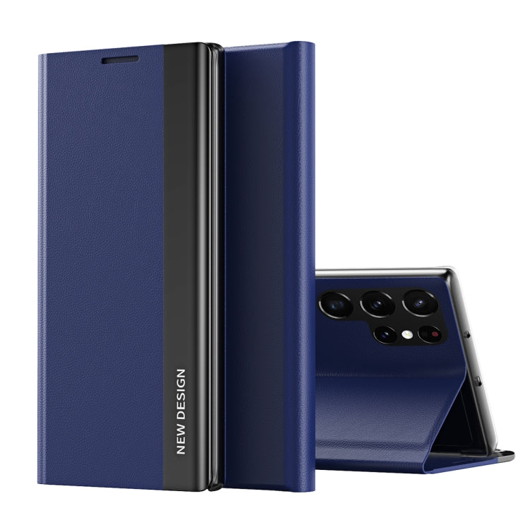 Side Electroplated Magnetic Ultra-Thin Horizontal Flip Leather Case with Holder, For Samsung Galaxy S22 5G, For Samsung Galaxy S22+ 5G, For Samsung Galaxy S22 Ultra 5G