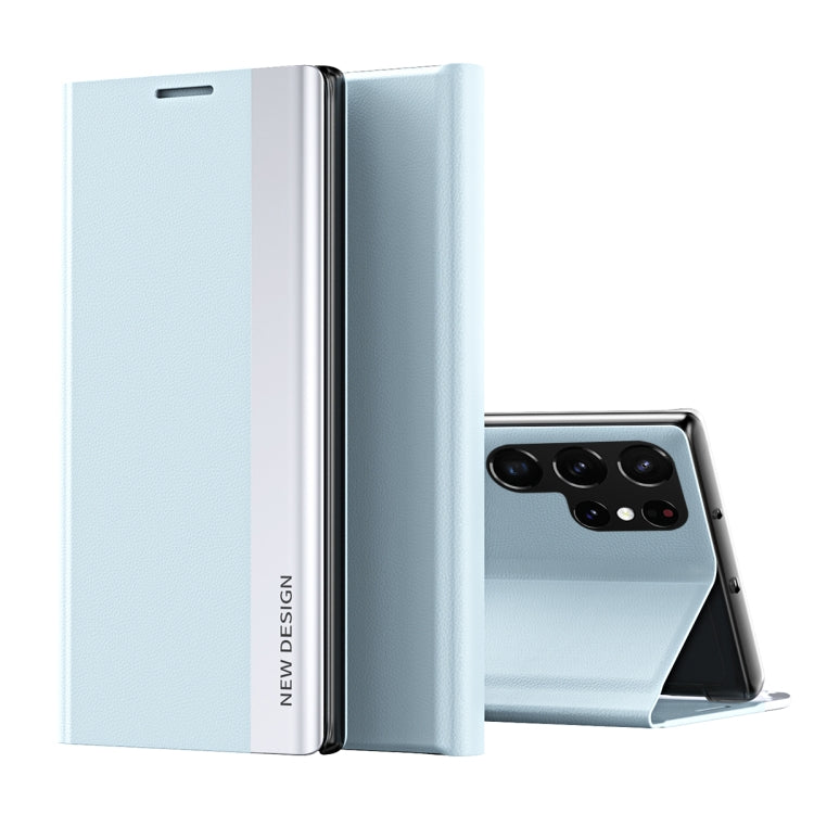 Side Electroplated Magnetic Ultra-Thin Horizontal Flip Leather Case with Holder, For Samsung Galaxy S22 5G, For Samsung Galaxy S22+ 5G, For Samsung Galaxy S22 Ultra 5G