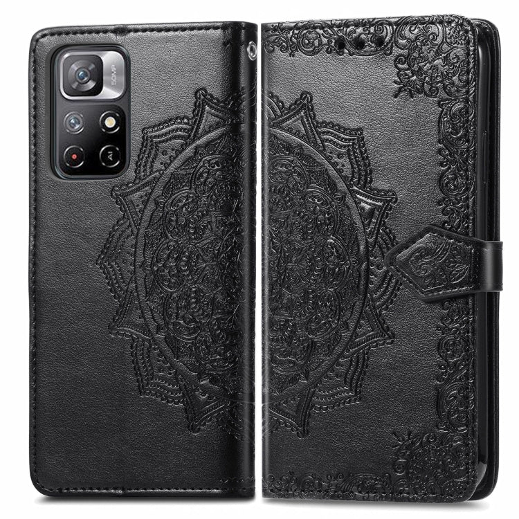 Mandala Flower Embossed Flip Leather Phone Case, For Xiaomi Redmi Note 11, For Xiaomi Redmi Note 11 Pro / 11 Pro+