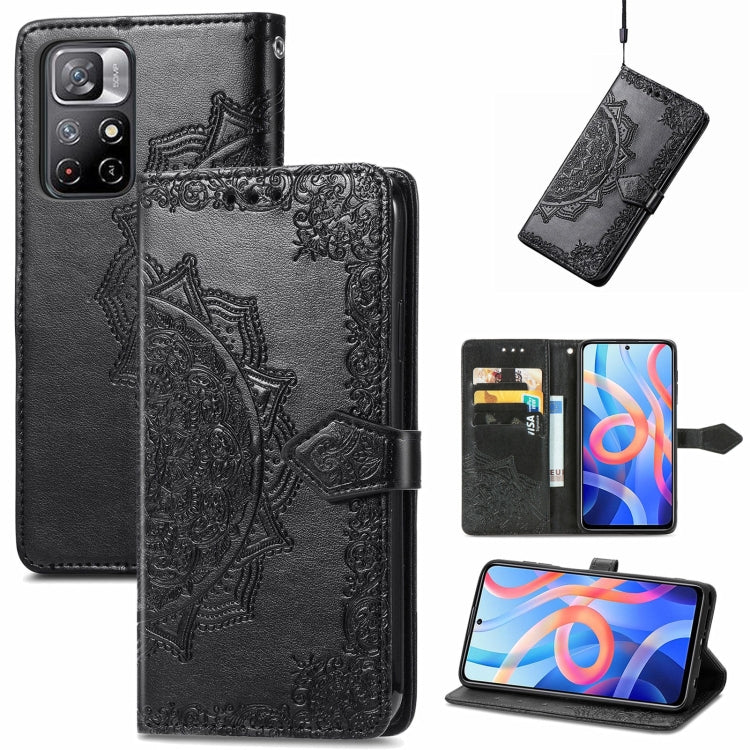 Mandala Flower Embossed Flip Leather Phone Case, For Xiaomi Redmi Note 11, For Xiaomi Redmi Note 11 Pro / 11 Pro+