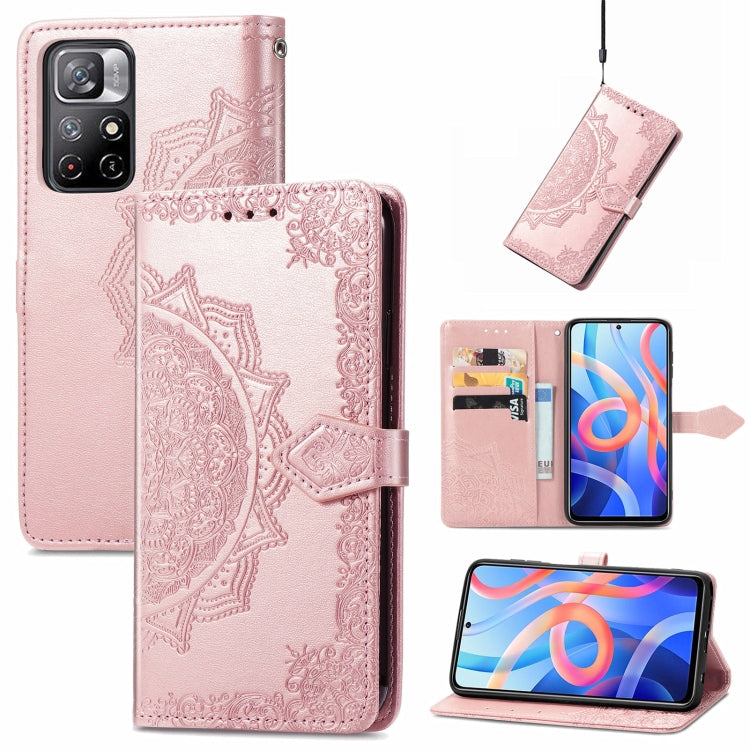 Mandala Flower Embossed Flip Leather Phone Case, For Xiaomi Redmi Note 11, For Xiaomi Redmi Note 11 Pro / 11 Pro+