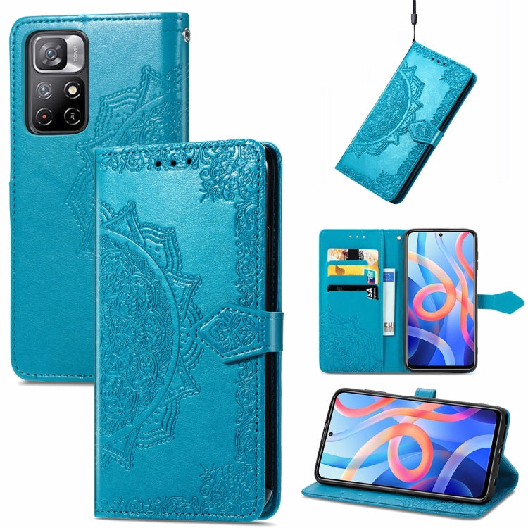 Mandala Flower Embossed Flip Leather Phone Case, For Xiaomi Redmi Note 11, For Xiaomi Redmi Note 11 Pro / 11 Pro+
