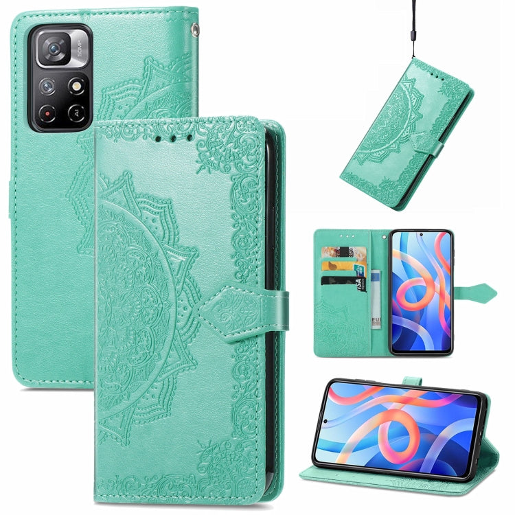 Mandala Flower Embossed Flip Leather Phone Case, For Xiaomi Redmi Note 11, For Xiaomi Redmi Note 11 Pro / 11 Pro+