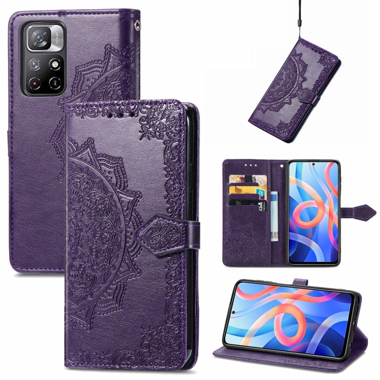 Mandala Flower Embossed Flip Leather Phone Case, For Xiaomi Redmi Note 11, For Xiaomi Redmi Note 11 Pro / 11 Pro+