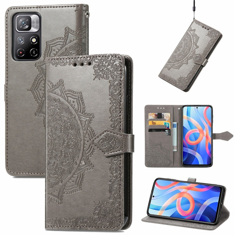 Mandala Flower Embossed Flip Leather Phone Case, For Xiaomi Redmi Note 11, For Xiaomi Redmi Note 11 Pro / 11 Pro+