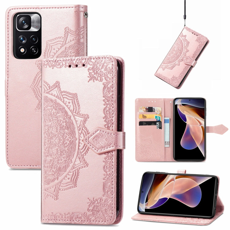 Mandala Flower Embossed Flip Leather Phone Case, For Xiaomi Redmi Note 11, For Xiaomi Redmi Note 11 Pro / 11 Pro+