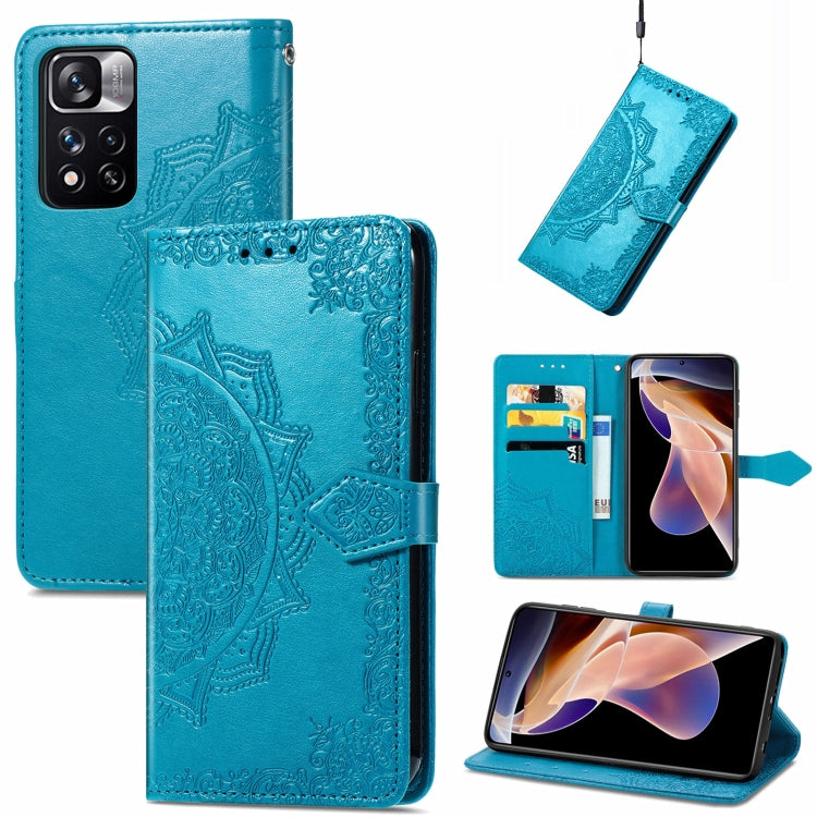 Mandala Flower Embossed Flip Leather Phone Case, For Xiaomi Redmi Note 11, For Xiaomi Redmi Note 11 Pro / 11 Pro+