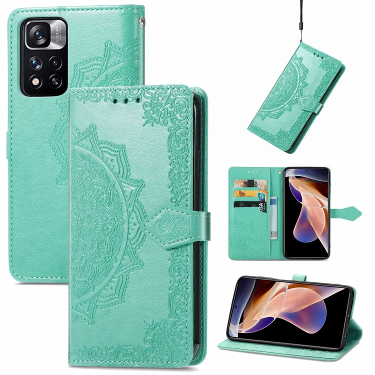 Mandala Flower Embossed Flip Leather Phone Case, For Xiaomi Redmi Note 11, For Xiaomi Redmi Note 11 Pro / 11 Pro+