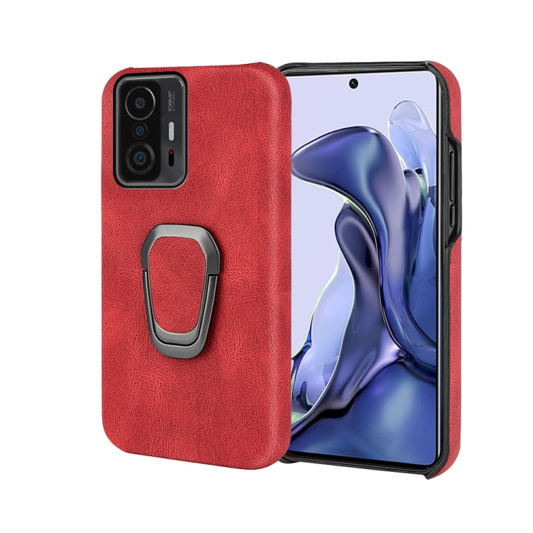 Ring Holder PU Phone Case For Xiaomi Mi 11T / 11T Pro, For Xiaomi Mi 11T / 11T Pro