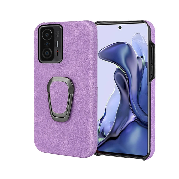 Ring Holder PU Phone Case For Xiaomi Mi 11T / 11T Pro, For Xiaomi Mi 11T / 11T Pro