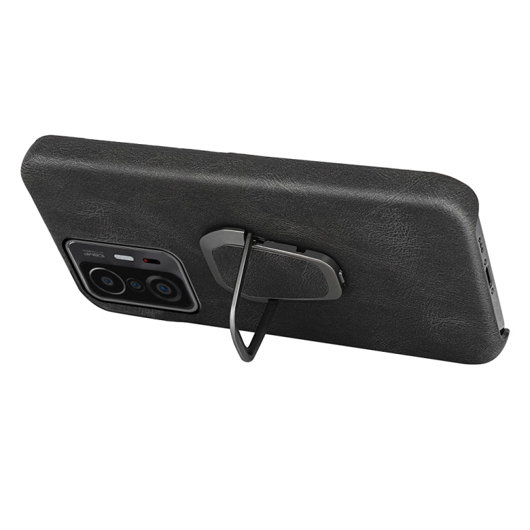 Ring Holder PU Phone Case For Xiaomi Mi 11T / 11T Pro, For Xiaomi Mi 11T / 11T Pro