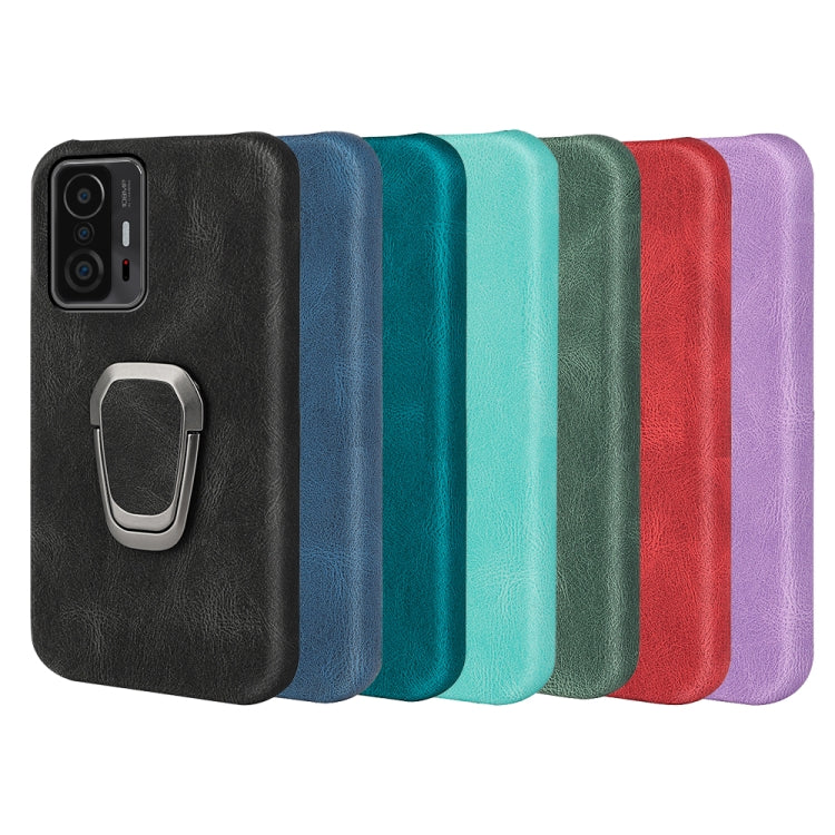 Ring Holder PU Phone Case For Xiaomi Mi 11T / 11T Pro, For Xiaomi Mi 11T / 11T Pro