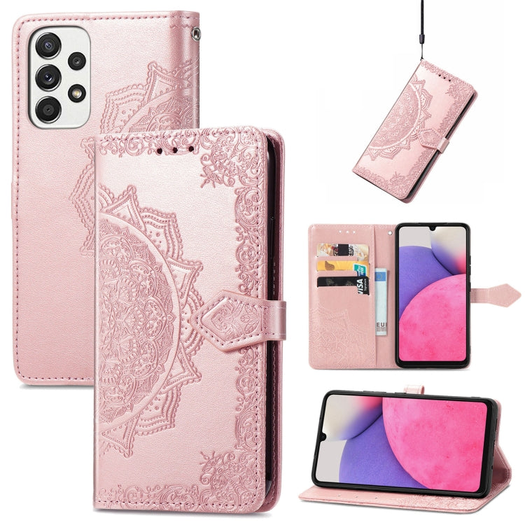 Mandala Flower Embossed Leather Case, For Samsung Galaxy A33 5G