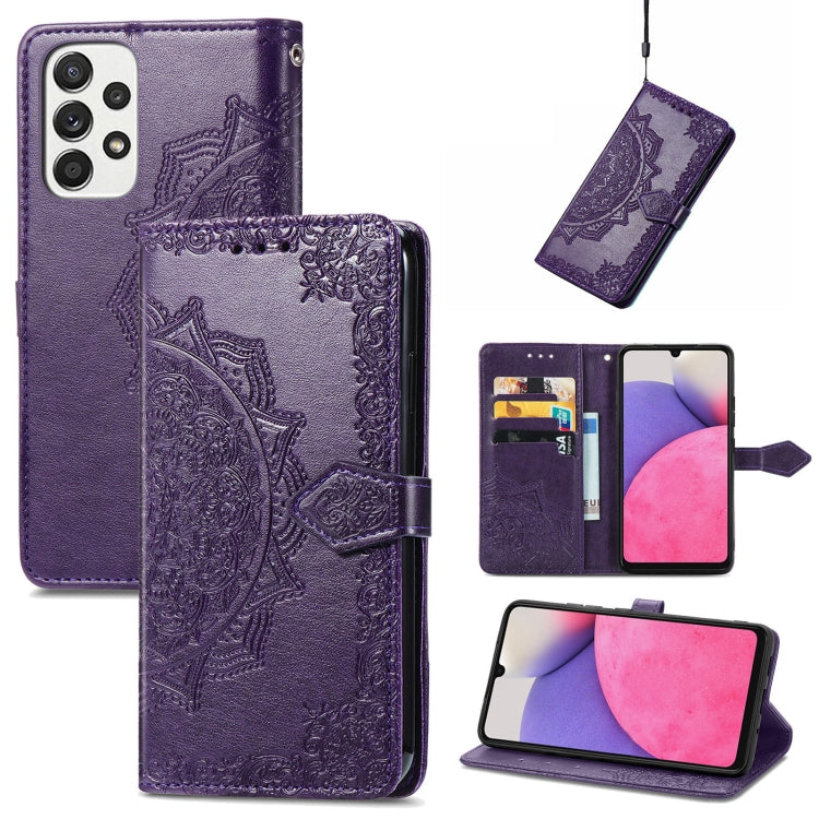 Mandala Flower Embossed Leather Case, For Samsung Galaxy A33 5G